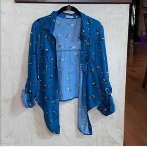 Blue Tucan Button up Shirt